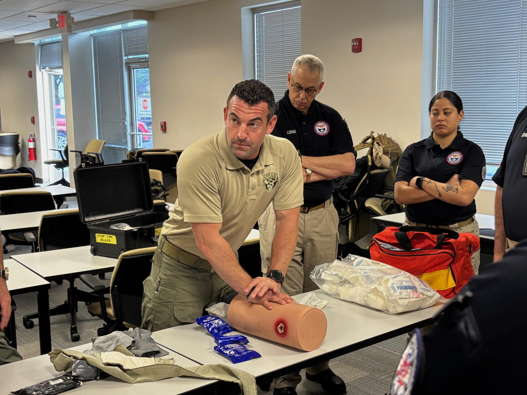 MRC responders with ASPR’s National Disaster Medical System train in CPR exercises to prepare for events.